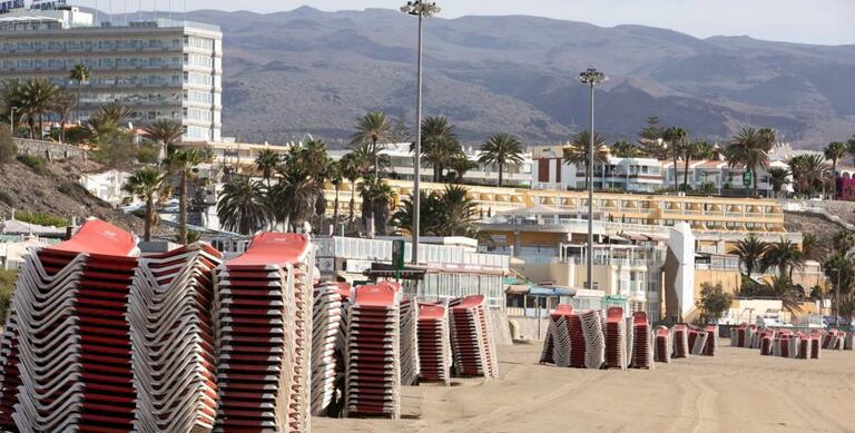 Playa del Inglés, en Gran Canaria, en mayo.