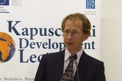 Jan Vandemoortele durante un conferencia en 2012.