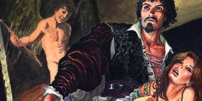 Dibuix de Milo Manara per a la seva biografia sobre Caravaggio.
