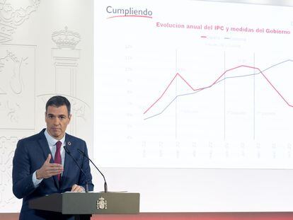 El presidente del Gobierno, Pedro Sánchez, este martes en la rueda de prensa tras el último Consejo de Ministros del año.