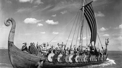 Barco vikingo Hugin, nave reconstruida que viajó de Escandinavia a Londres en 1949.