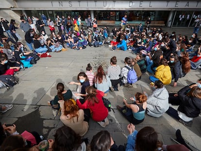 Protesta de alumnos del Institut del Teatre.