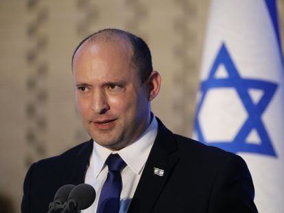 El primer ministro israelí, Naftali Bennett, el domingo en un acto en Jerusalén.