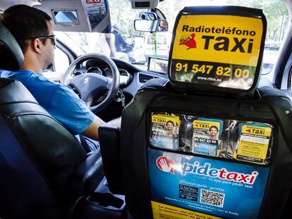 Interior de un taxi en el aeropuerto Adolfo Suárez Madrid-Barajas.