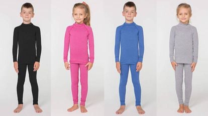 LAPASA Conjuntos Ropa Interior Térmica para Niños Invierno Capa Base Top Camisa y Pantalon B03 9-10 años Blue 