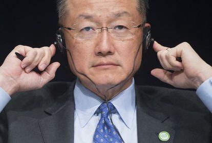 Jim Yong Kim durante una reuni&oacute;n del BM el pasado 13 de abril. 