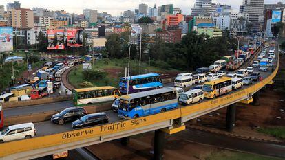 Atasco urbano en Nairobi (Kenia) el 15 de mayo de 2020.
