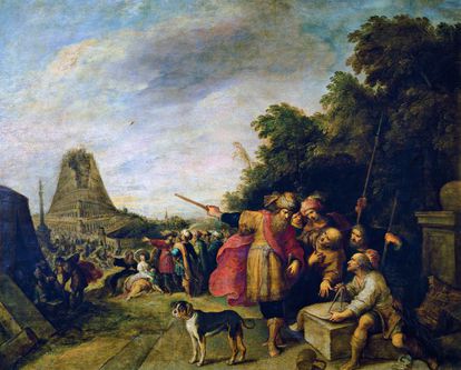 Frans Francken II, el Joven. "La construcción de la torre de Babel", 1591. Pintura sobre cobre