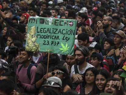 Manifestación en Buenos Aires por la despenalización de la marihuana y regulación estatal de los estupefacientes, realizada en mayo pasado