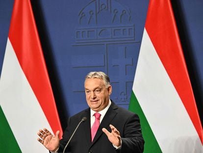 Orbán, en su comparecencia anual ante los medios, este jueves en Budapest.