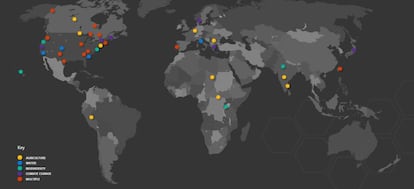 Mapa de los proyectos impulsados por Microsoft.