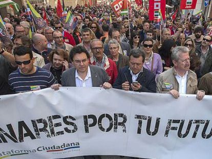 Imagen de archivo de una manifestaci&oacute;n en Linares contra el desmantelamiento industrial.