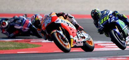 Pedrosa, por delante de Rossi y Lorenzo en Misano.
