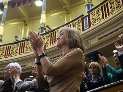 L'exsecretària general del PP María Dolores de Cospedal, dimarts durant el ple del Congrés.