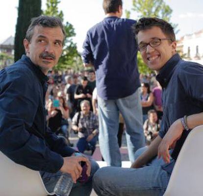 Íñigo Errejón y José Manuel López, este viernes en Alcalá de Henares.