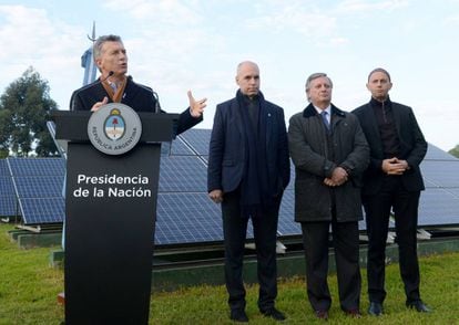 El presidente de Argentina, Mauricio Macri, lanza el plan de energías renovables RenovAr