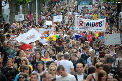 Manifestación gay en Francia