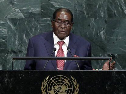 Robert Mugabe interviene en la Asamblea General de la ONU, en septiembre en Nueva York.