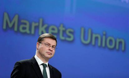 El vicepresidente de la CE, Valdis Dombrovskis. REUTERS/Yves Herman