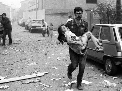 Imagen del atentado de Vic (Barcelona), el 29 de mayo de 1991.
