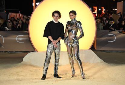 Timothée Chalamet and Zendaya during the world premiere of 'Dune Part II'.