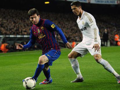 Messi y Cristano, en el partido de Copa de enero pasado en el Camp Nou.