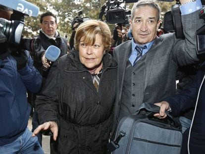 Milagrosa Martínez, hoy a su llegada a la sede del Tribunal Superior de Justicia de la Comunitat Valenciana.