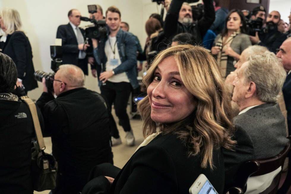 Carole Ghosn durante la rueda de prensa que dio su marido el pasado 8 de enero en Beirut.