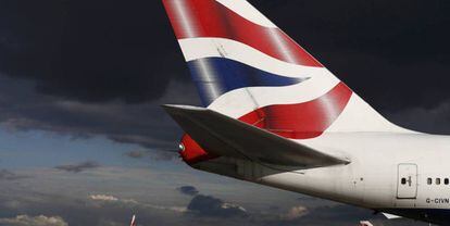 La cola de uno de los aviones de British Airways.