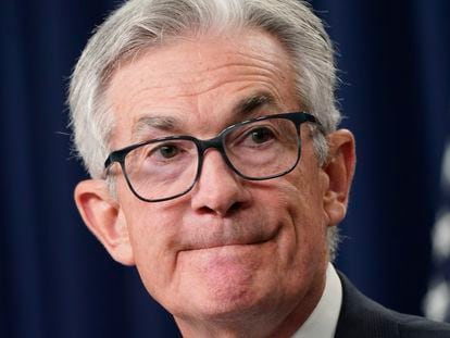 El presidente de la Reserva Federal de Estados Unidos, Jerome Powell, durante la rueda de prensa del miércoles en Washington.