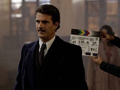 Rodolfo Sancho, en el rodaje de la cuarta temporada de 'El Ministerio del Tiempo'.