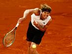 Tennis - ATP Masters 1000 - Madrid Open - Caja Magica, Madrid, Spain - May 9, 2021 Germany's Alexander Zverev in action during his final match against Italy's Matteo Berrettini REUTERS/Sergio Perez