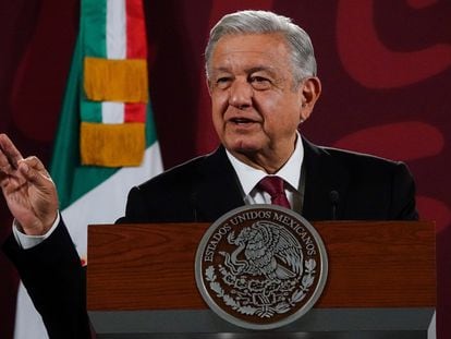 El presidente de México, Andrés Manuel López Obrador, durante su conferencia mañanera del 26 de octubre de 2022, en Ciudad de México.