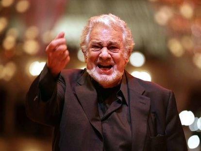 Plácido Domingo durante un ensayo en Viena en 2016.