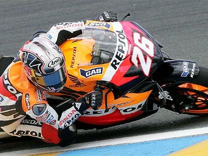 Dani Pedrosa, ayer, en los entrenamientos clasificatorios de Le Mans.
