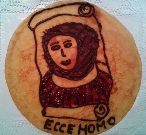 Una crepe creado por el Horno de San Onofre con el rostro del 'Ecce homo'