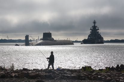 Un submarino de misiles balísticos nucleares en un desfile el Día de la Marina Rusa en San Petersburgo, el 26 de julio de 2017.