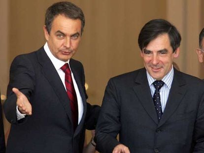 El presidente Rodríguez Zapatero y François Fillon.