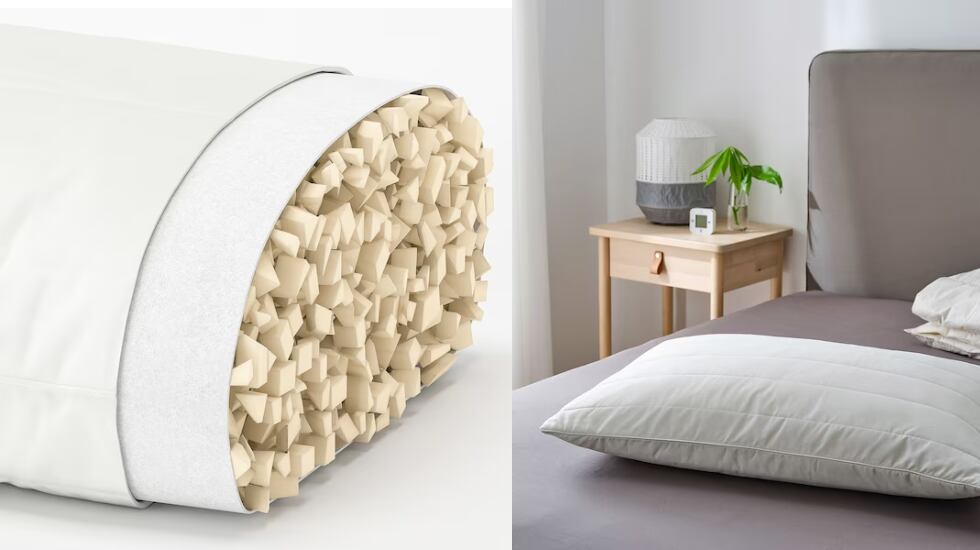 Esta almohada ergonómica va genial para la espalda. IKEA.
