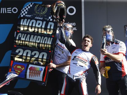 Albert Arenas, campeón del mundo de Moto3 en el GP de Portugal.