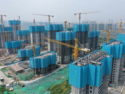 Edificios residenciales en Nanjing, Jiangsu, China.