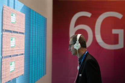 En la imagen, demostración interactiva de tecnología 6G en el stand de Nokia.
