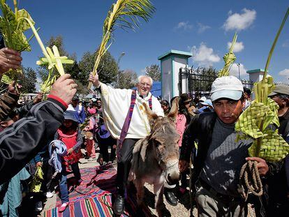 Sebastián Obermaier, durante la celebración del Domingo de Ramos 
de 2015 en El Alto, Bolivia. 