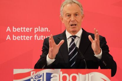 Tony Blair, durante su discurso en Sedgefield.