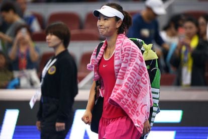 La tenista Peng Shuai, en Pekín durante un partido en 2016.