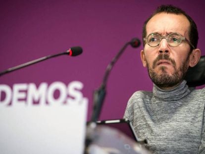 El secretario de Organización de Podemos, Pablo Echenique. Luca Piergiovanni EFE. En vídeo, declaraciones de Noelia Vera, diputada de Podemos. Atlas