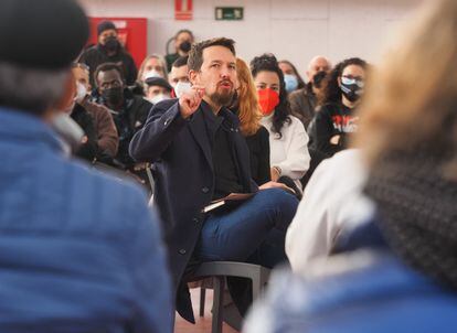 Pablo Iglesias interviene en un coloquio junto a los candidatos de Unidas Podemos por Valladolid, en la Cúpula del Mileno de Valladolid, el pasado 22 de enero de 2022, en Valladolid, Castilla y León.