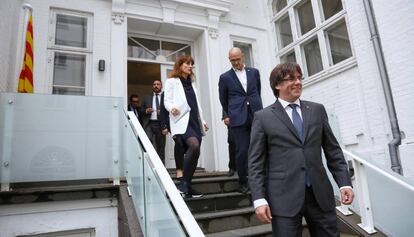 El president de la Generalitat, Carles Puigdemont, en la inauguración de la delegación del Gobierno catalán en Copenhague.