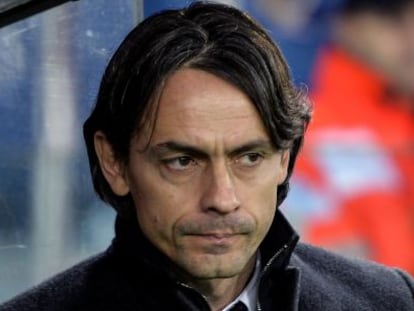 Filippo Inzaghi, entrenador del Milan, ayer en el Ol&iacute;mpico. 