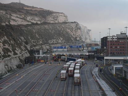 Varios camiones, en el puerto de Dover el 31 de diciembre.